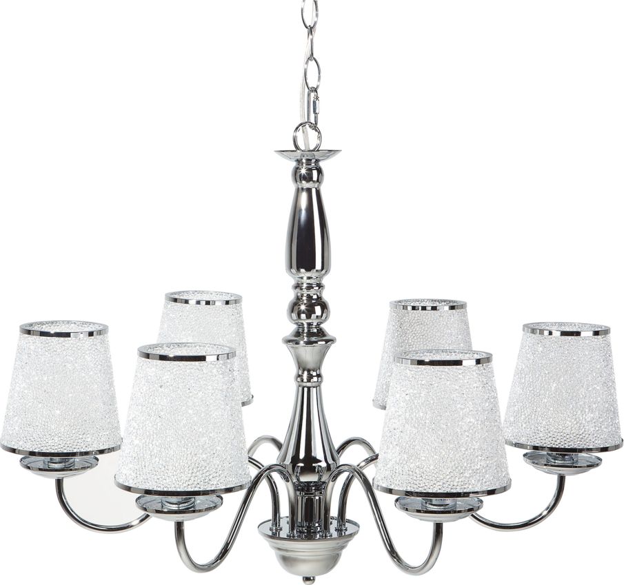 Lampa wisząca Beliani Żyrandol metalowy srebrny BRADANO