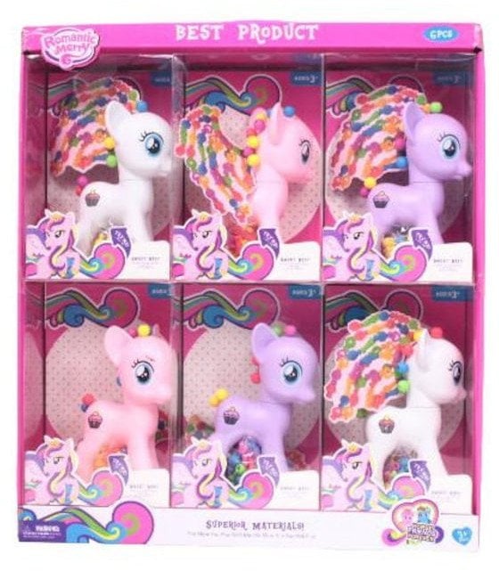 Figurka Hipo Kucyk z grzywą z koralików 6szt/op 194A 11793