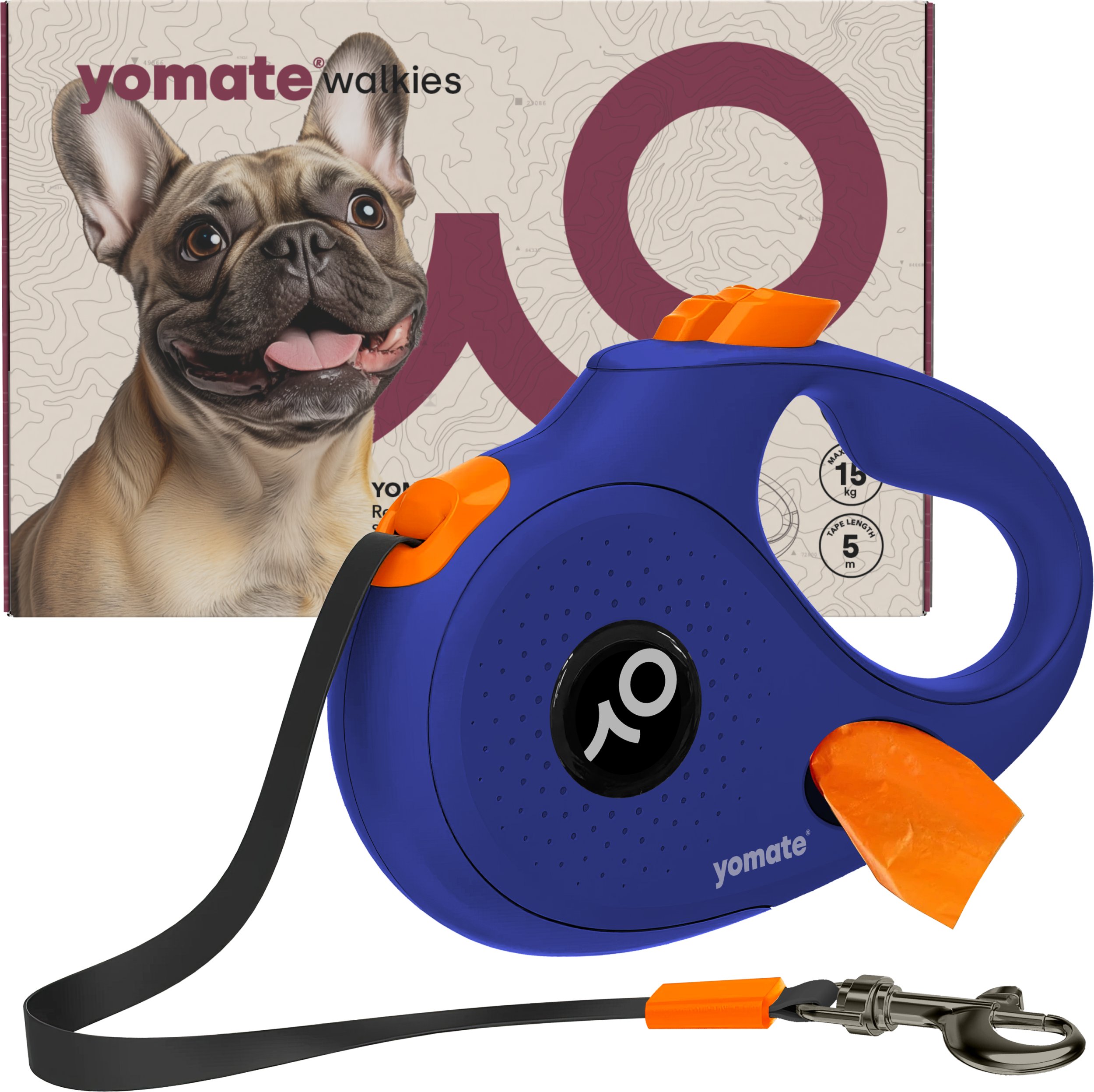 YOMATE! SMYCZ AUTOMATYCZNA DLA MAŁEGO PSA ZWIJANA Z BLOKADĄ