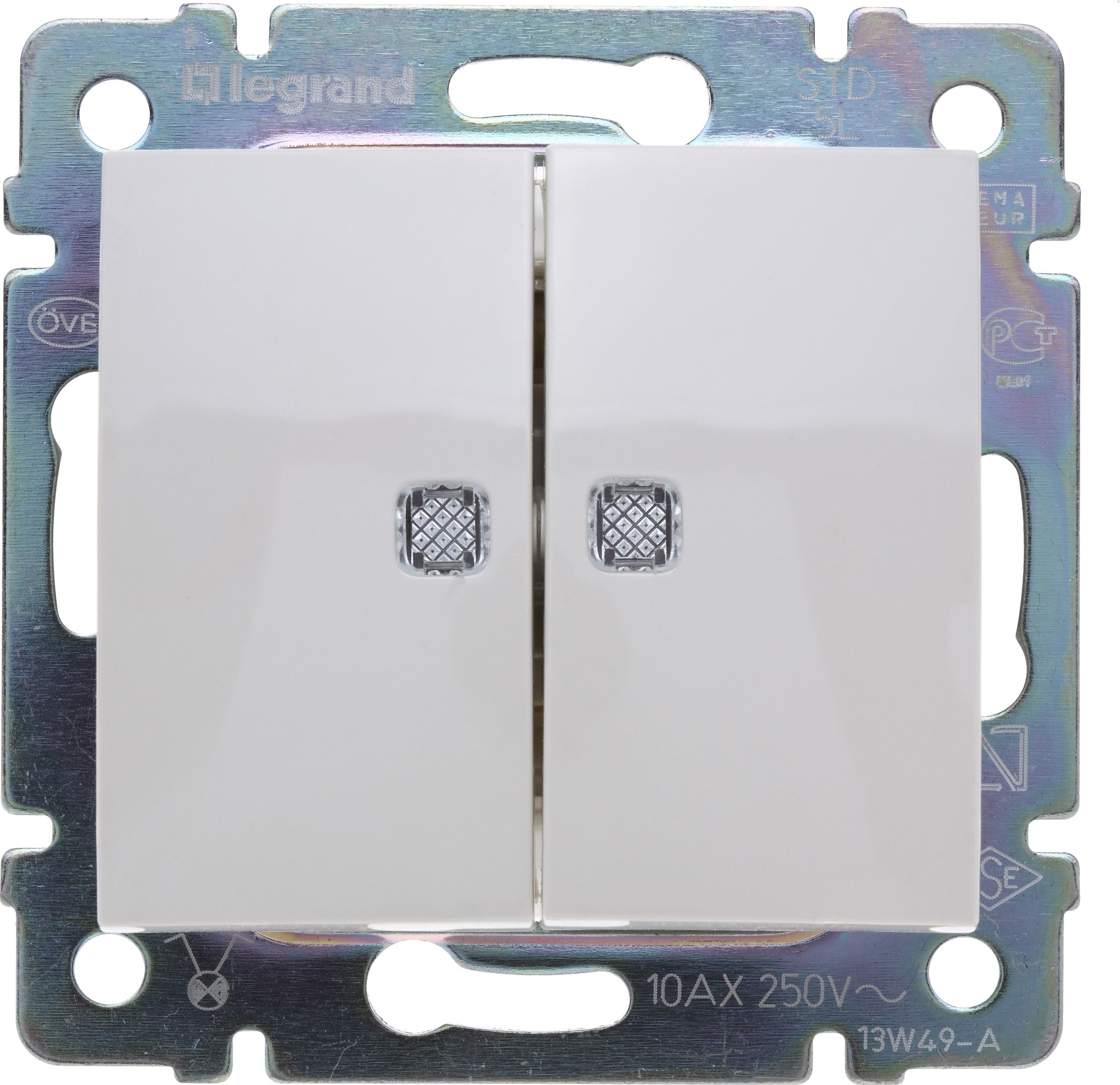 Legrand Łącznik świecznikowy Valena podwójny z podświetleniem 10AX kremowy (774328)