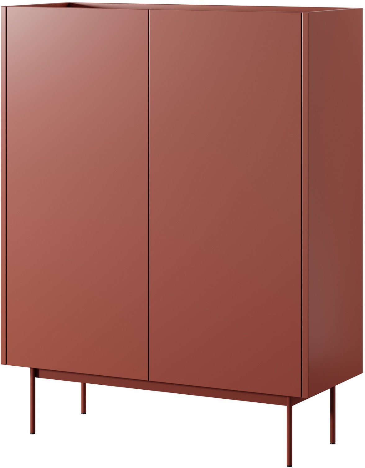Komoda Lumo KD97cm Dwudrzwiowa w kolorze czerwonym i metalowymi nogami