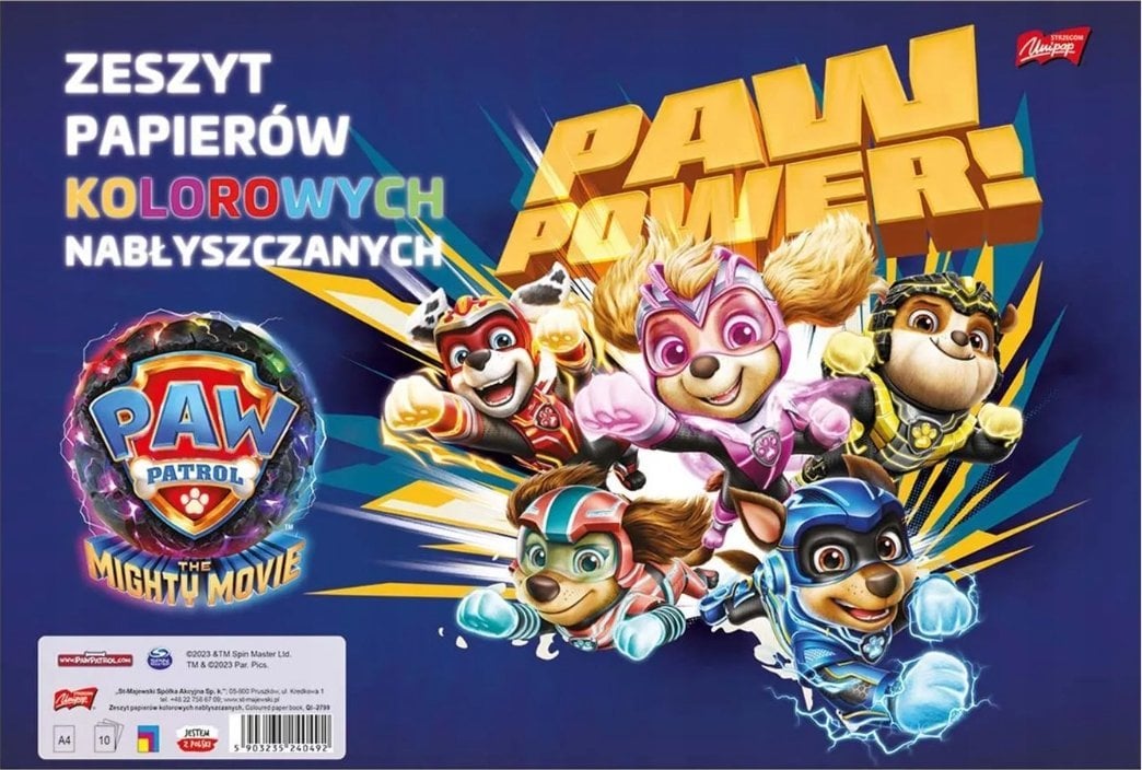 Spin Master Zeszyt papierów kolorowych A4 10k Psi Patrol PAW PATROL p20 cena za 1 szt