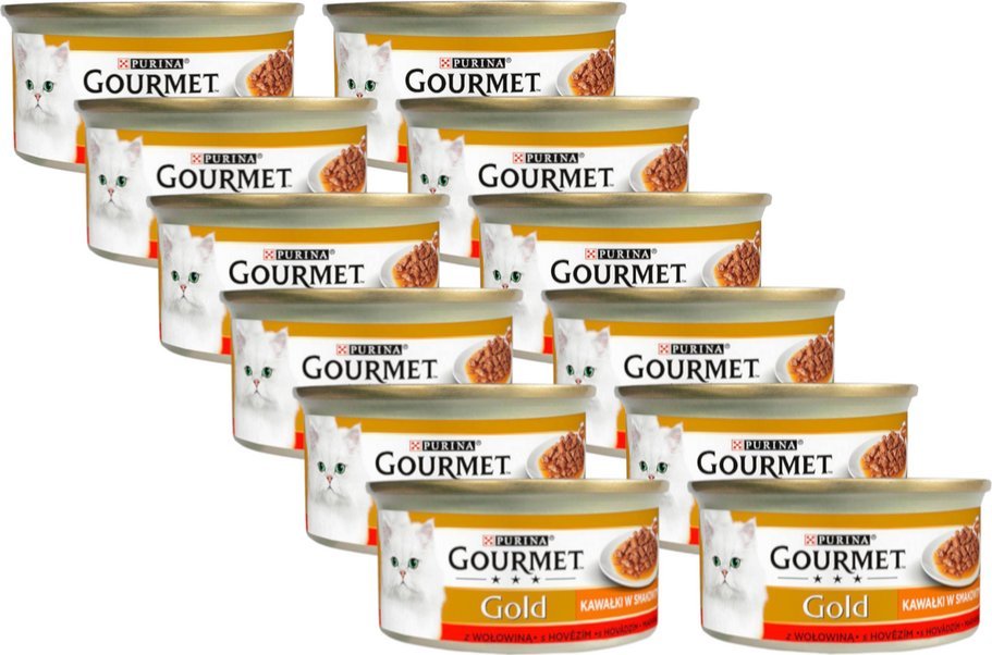 Purina Purina Gourmet Gold Sauce Delight z wołowiną 12x85g