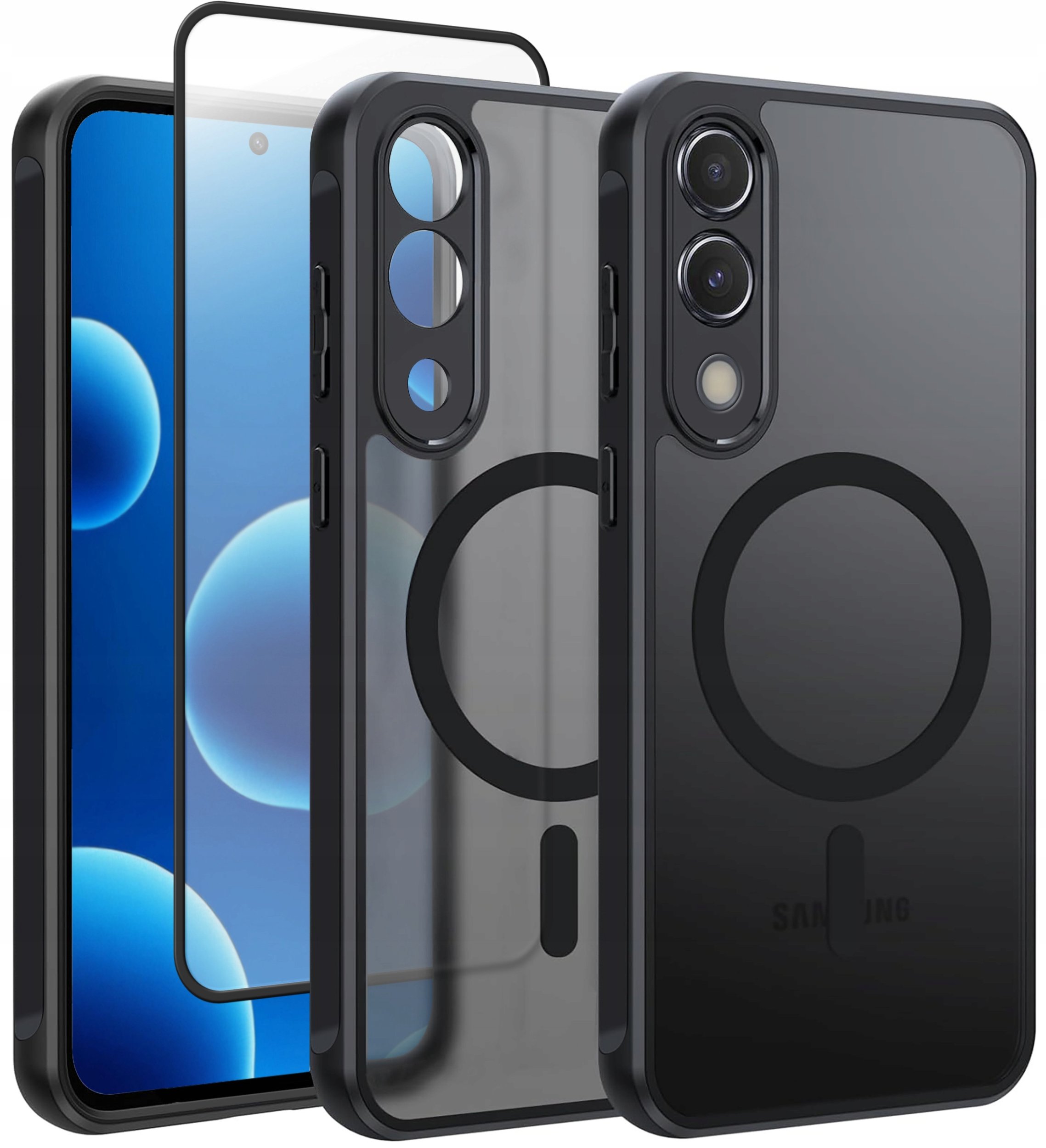 Etui do Samsung S25 EDGE do MagSafe MATT CASE WZMACNIANE Szkło 5D PREMIUM