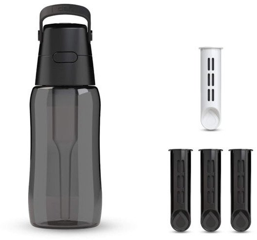 Butelka Filtrująca Dafi SOLID 0,5 Czarna Zbiornik Czarny 4 Filtry