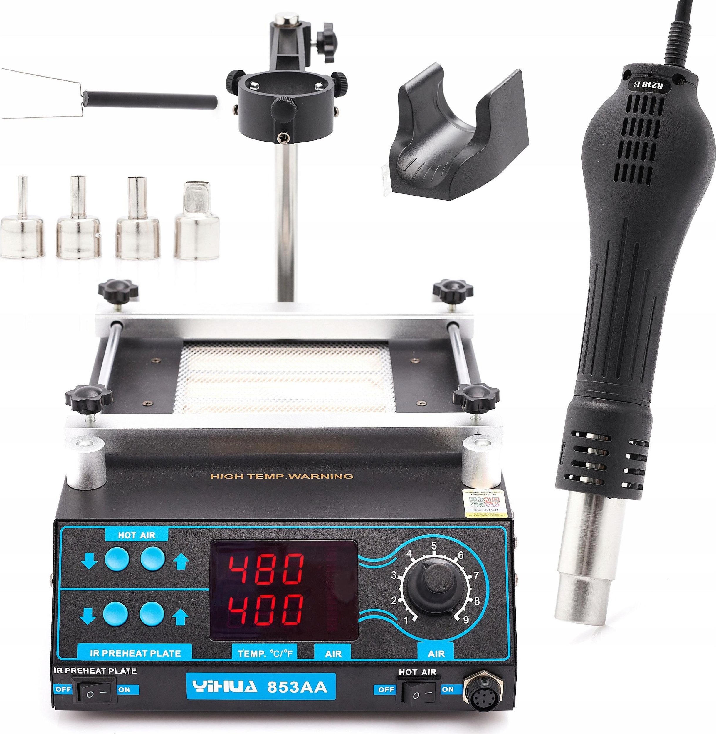 Techrebal PODGRZEWACZ BGA HOT AIR PREHEATER 853AA 1200W IR