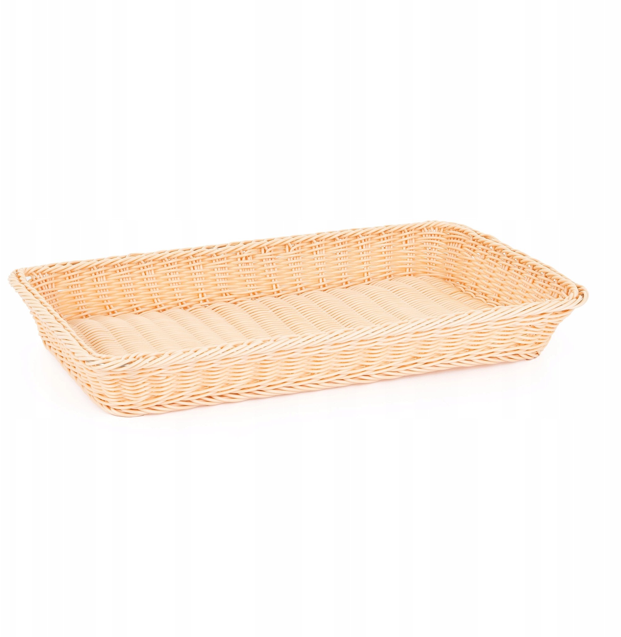Koszyk prostokątny z polirattanu GN 1/1 530x325x65 mm, beżowy | TECHNICA, Gold Line