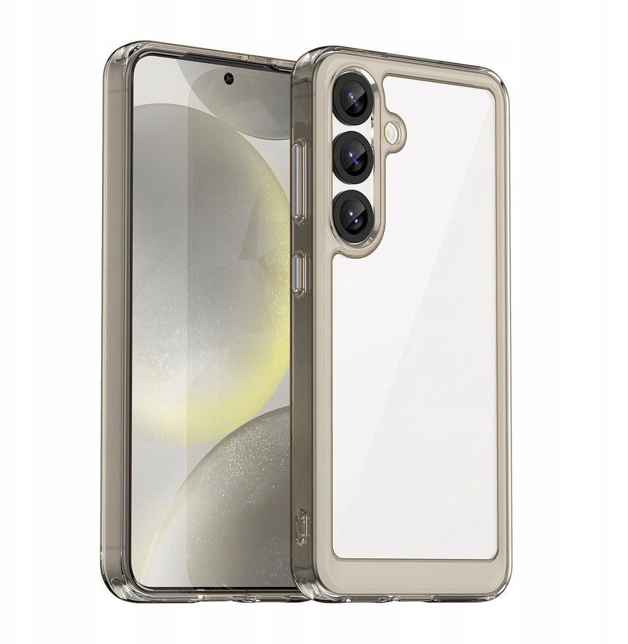 Etui Outer Space Case na Samsung Galaxy S25 Edge pokrowiec z elastyczną ramką - półprzezroczyste, czarne