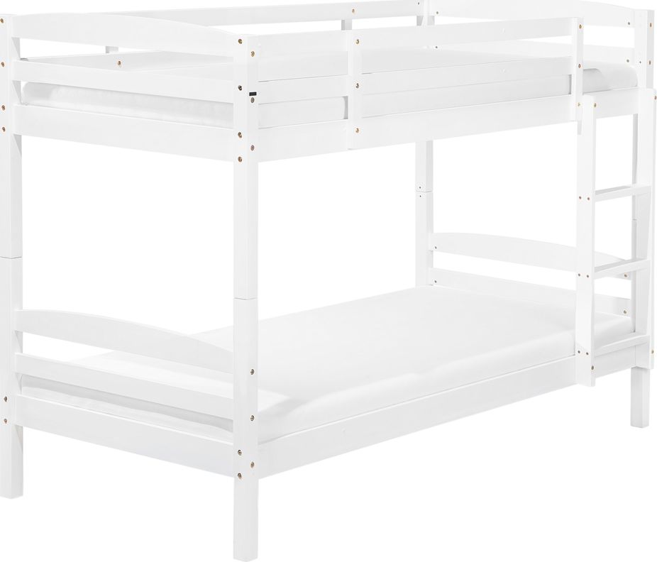 Beliani Łóżko piętrowe drewniane 90 x 200 cm białe REGAT