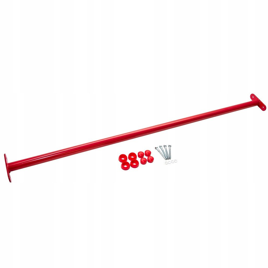 Drążek Metalowy na Plac Zabaw Długi 125cm czerwony do podciągania bujania