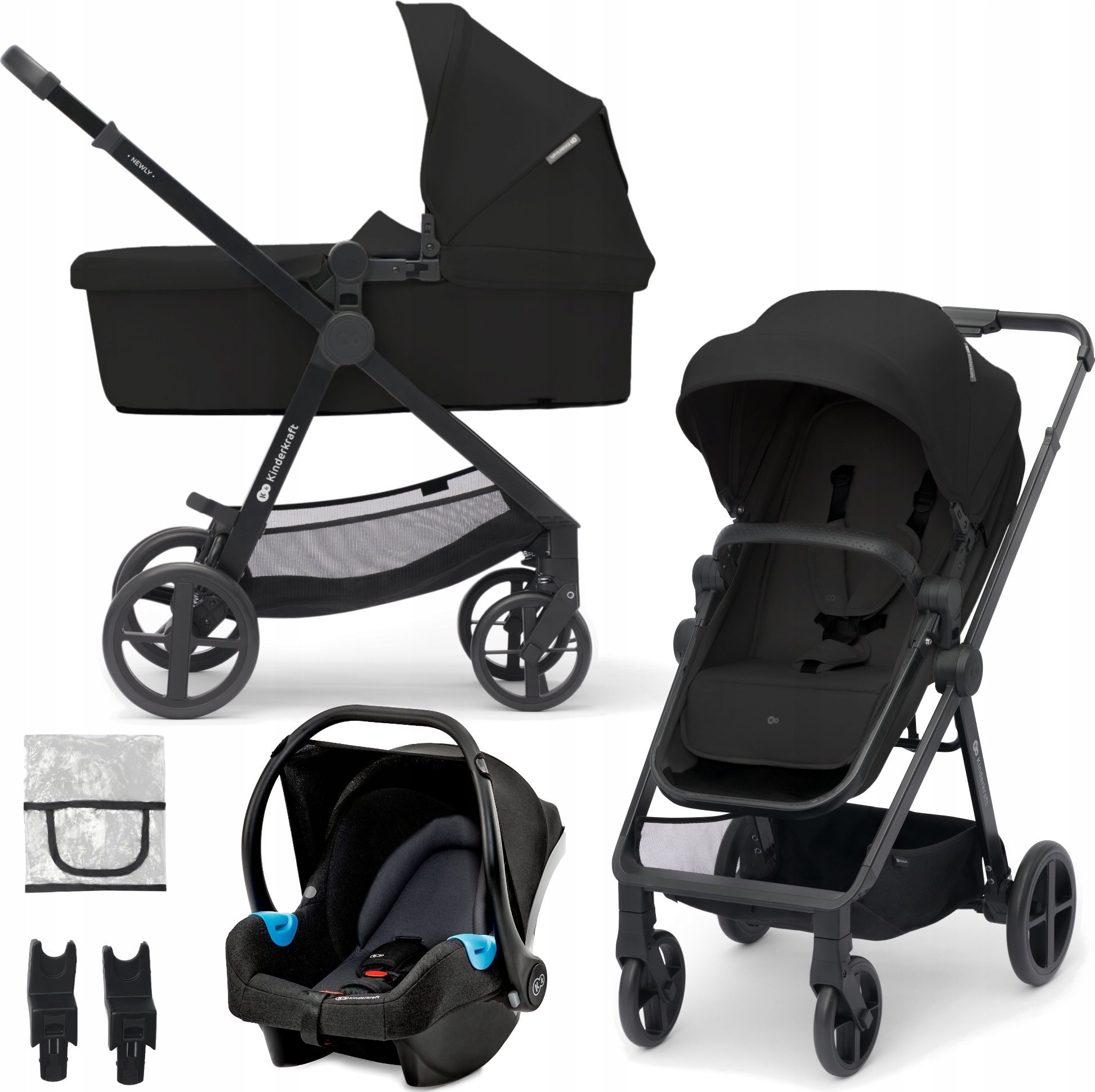 Wózek KinderKraft Uniwersalny wózek Kinderkraft newly 3in1 Mink pro black