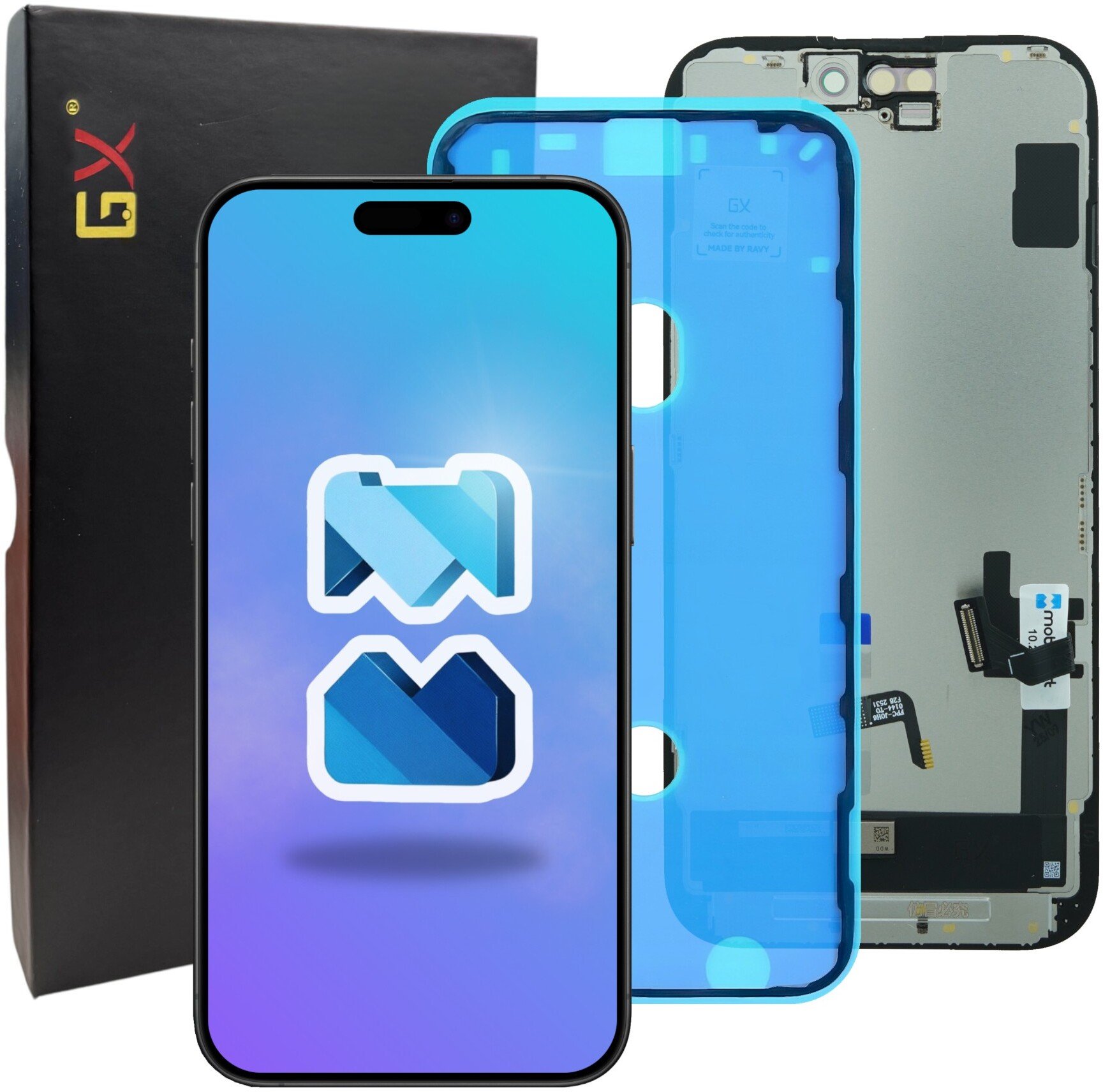 Wyświetlacz do iPhone 15 LCD Ekran Ramka + Uszczelka Hard Oled wersja GX