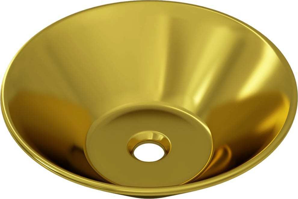 Umywalka vidaXL Umywalka, 42x14 cm, ceramiczna, złota