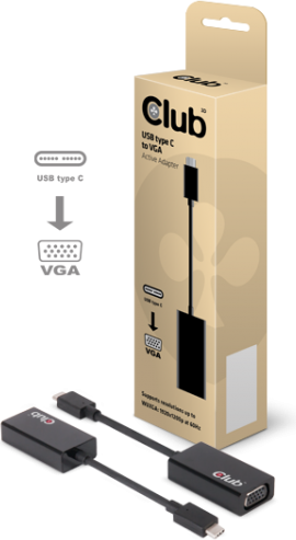 Adapter USB Club 3D USB-C - VGA Czarny (CAC-1502)