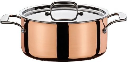 Hurtel Garnek niski miedziany, 1,4 l, śred. 16 cm, miedź/stal nierdzewna 18/10 CULINOX / Spring