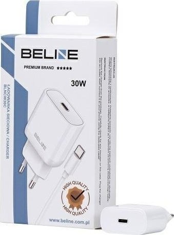 Ładowarka Beline Ładowarka sieciowa 30W GaN USB-C + kabel USB-C, biały