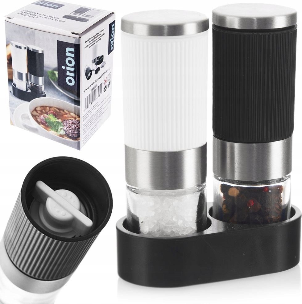 Młynek do przypraw Orion Młynek do pieprzu i soli ze stojakiem 2 szt.