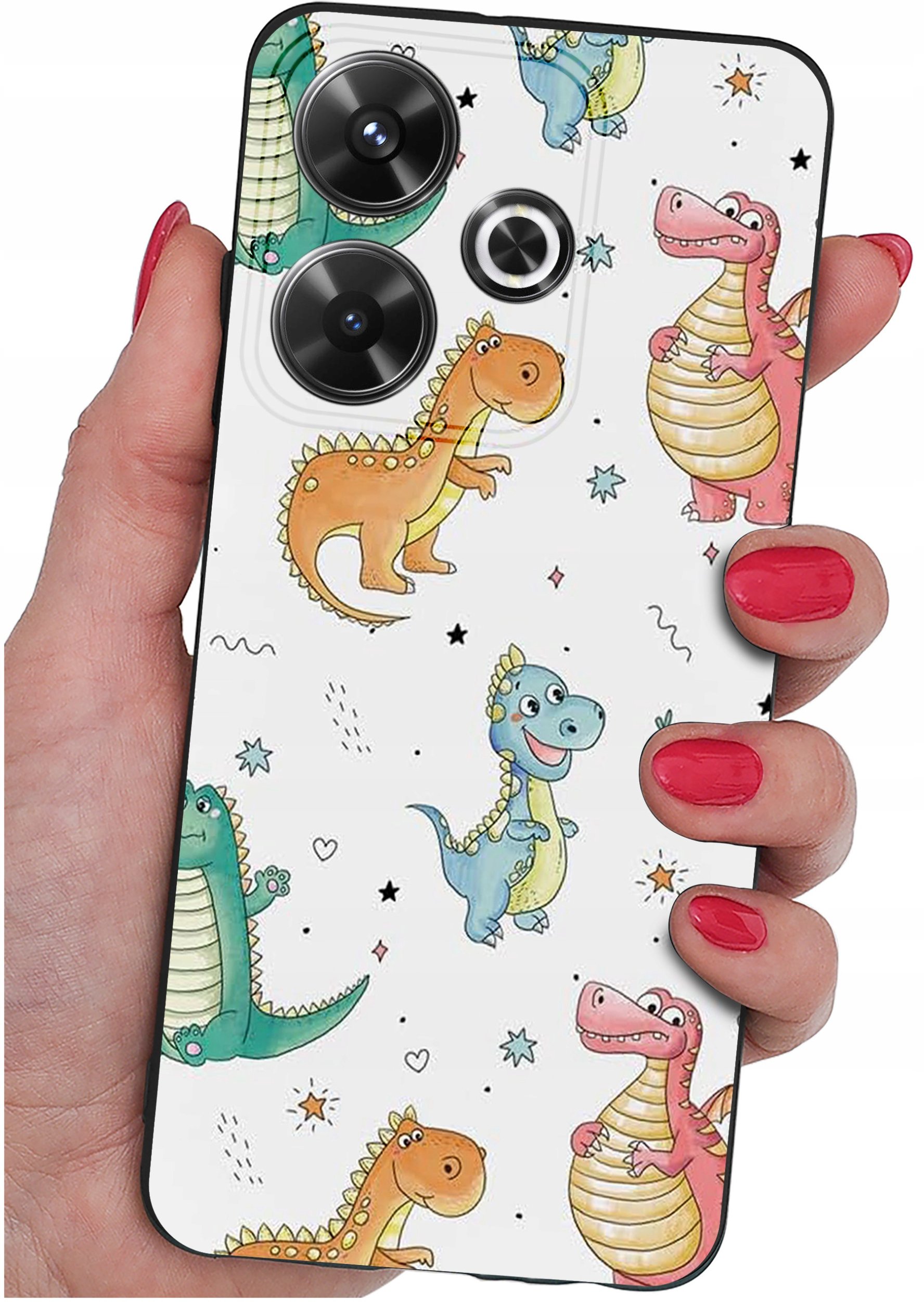 Etui do Xiaomi Redmi 13 4G WZORY |SILIKONOWE MATT CASE + SZKŁO 9H