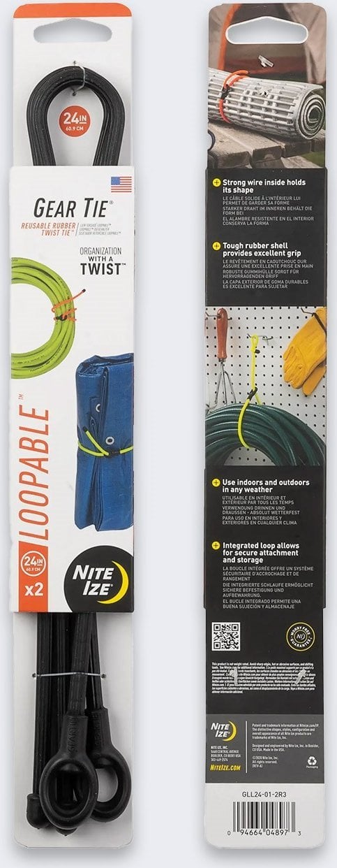 Organizer Nite Ize Elastyczna Opaska Nite Ize Gear Tie 6 2Pack Black