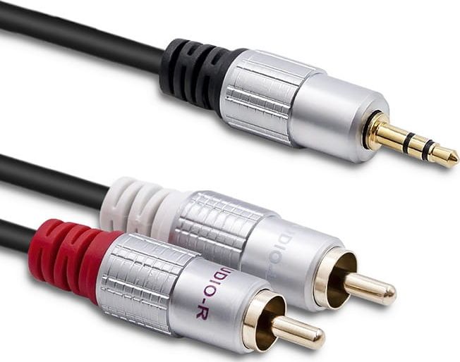 Kabel Qoltec Jack 3.5mm - RCA (Cinch) x2 3m czarny (52341)