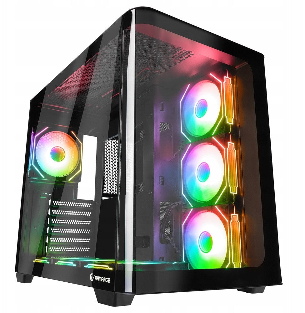 Obudowa Rampage Loopy akwarium 7x wentylator ARGB Infinity HUB czarna (LOOPY-BLACK)