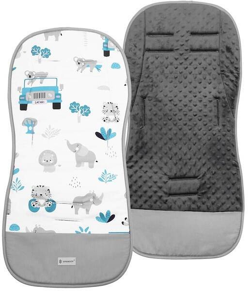 Wkładka do wózka spacerowego 37x78 cm dwustronna, mata do wózka spacerowego, zwierzątka UNIWERSALNY