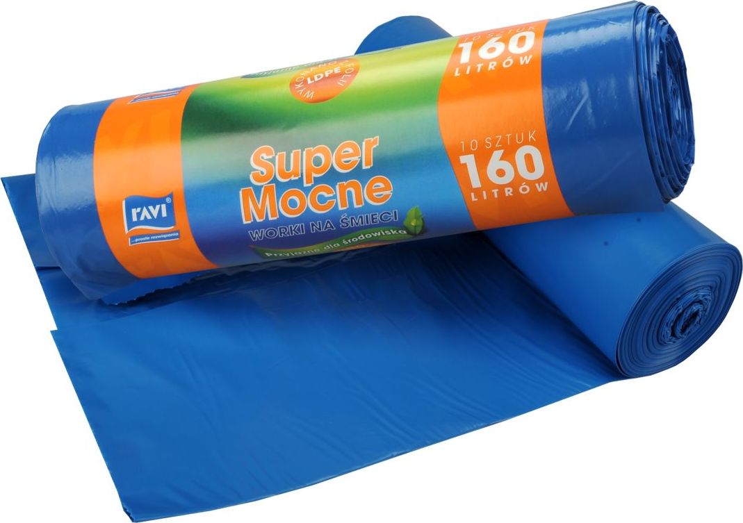 Ravi Worki na śmieci 160L 100x130cm/10szt.LDPE
