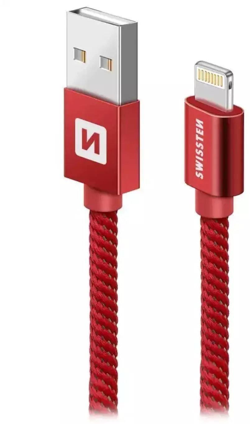 Data Cable Textile USB / Lightning 2.0 M Red