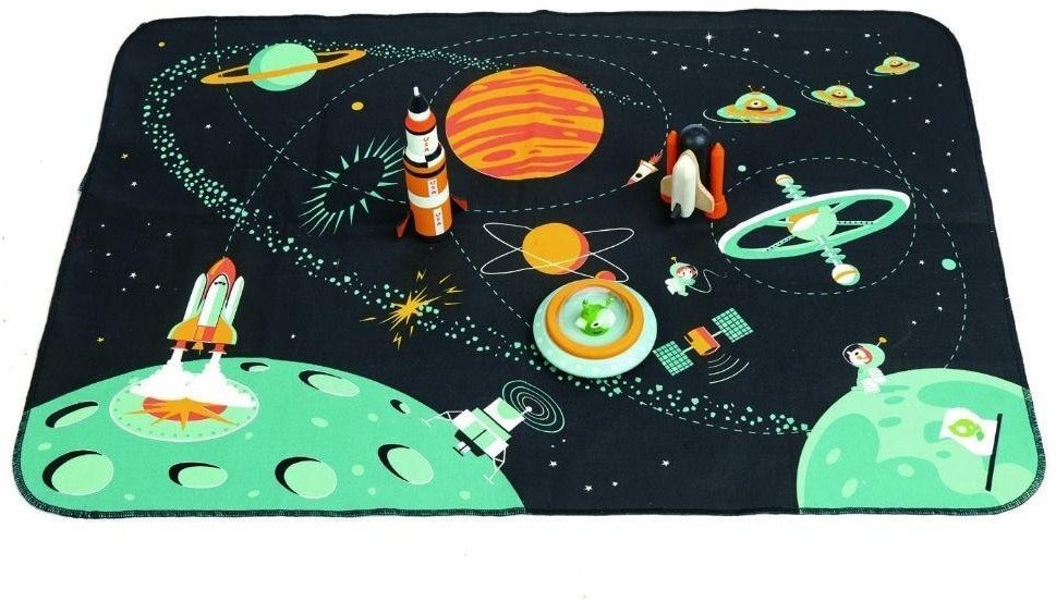 Mata z drewnianymi elementami Przygoda w Kosmosie