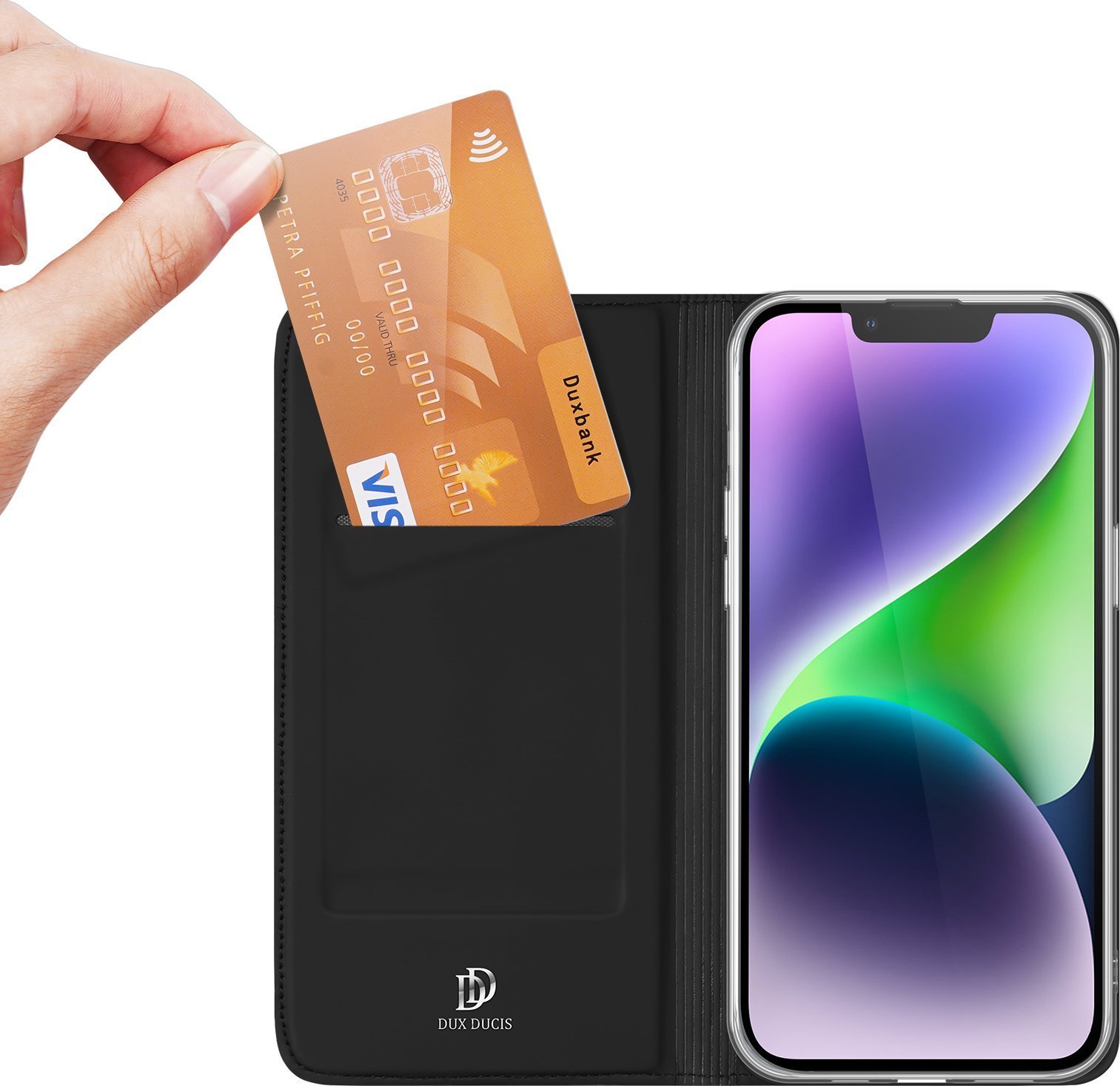 Dux Ducis Etui do iPhone 15 Plus pokrowiec z klapką i portfelem Skin Pro - czarne