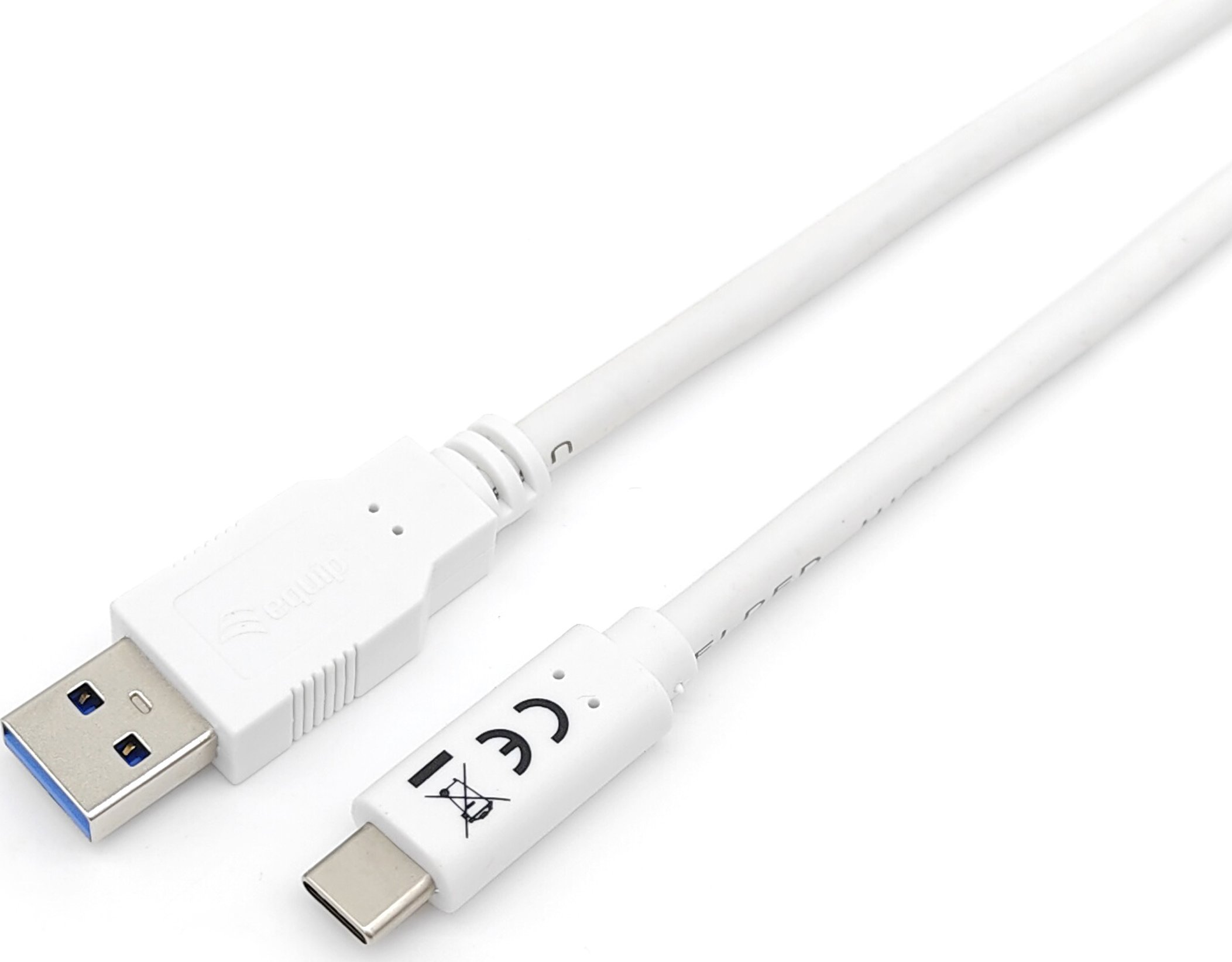 Kabel USB Equip USB-A - USB-C 1 m Biały (128363)