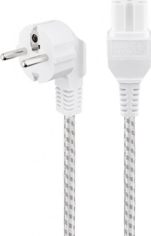 Kabel zasilający Goobay Kabel przyłączeniowy do urządzeń grzewczych, 2 m, biało-srebrny - Długość kabla 2 m