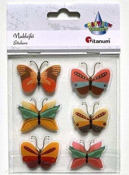 Titanum Naklejki foliowe 3D motyle mix 6szt