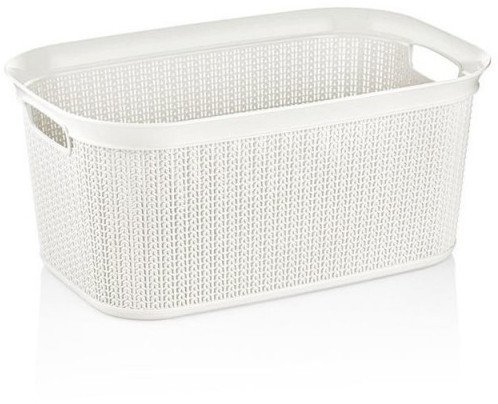 LAUNDRY BASKET 38L KNIT M-080 WHITE