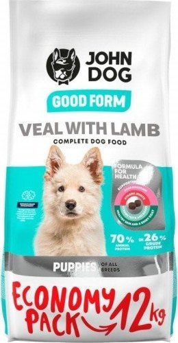 John Dog John Dog GOOD FORM Puppy cielęcina z jagnięciną 12 kg