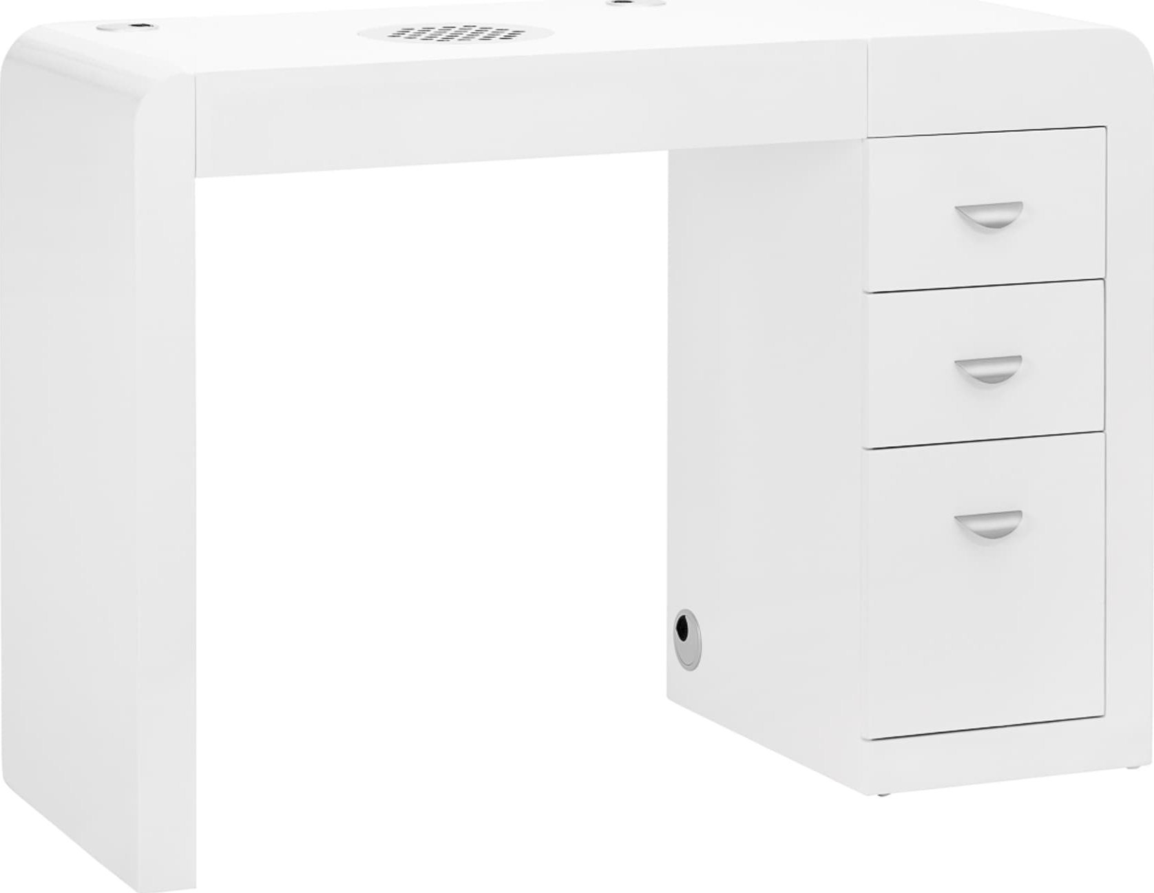 Activeshop Biurko kosmetyczne 312 z pochłaniaczem kasetowym białe lewe