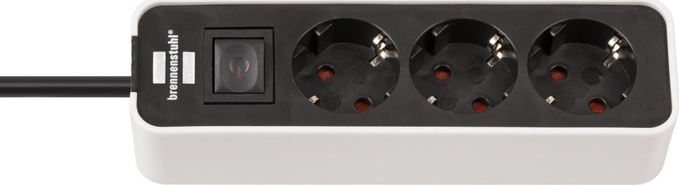 Listwa zasilająca Brennenstuhl Ecolor 3 gniazda 1.5 m biało-czarna (1153230020)