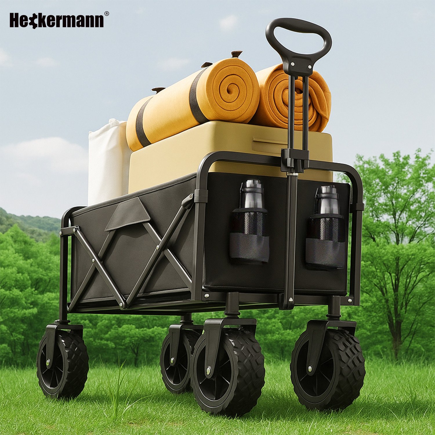 Heckermann Wózek turystyczny składany LY03-B plażowy ogrodowy do 225 KG