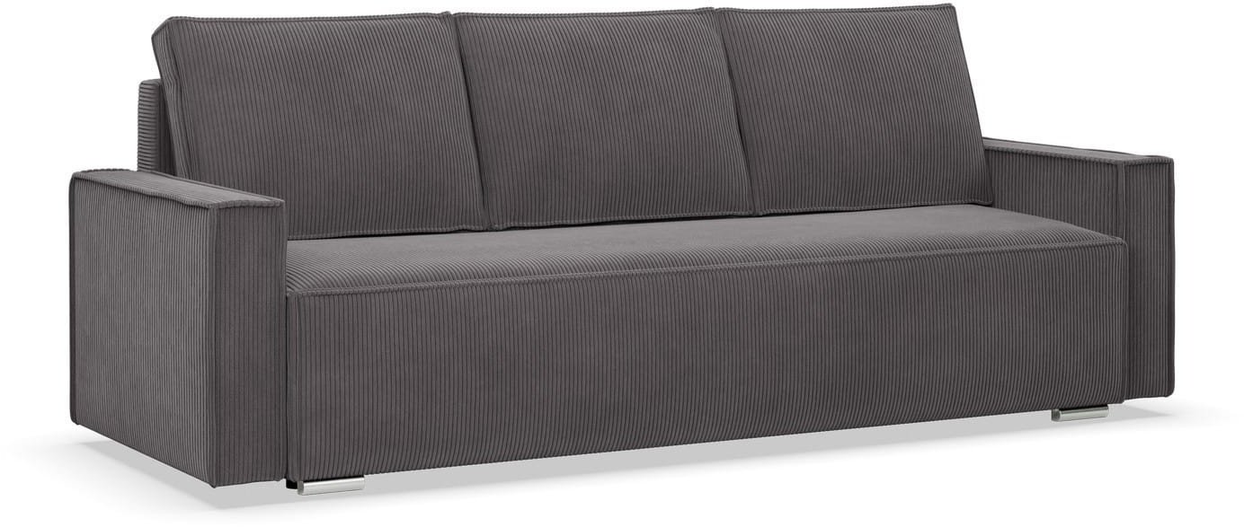 Kanapa rozkładana, sztruks, Union, 220x95x92 cm, ciemny szary | TYLETEGOTU