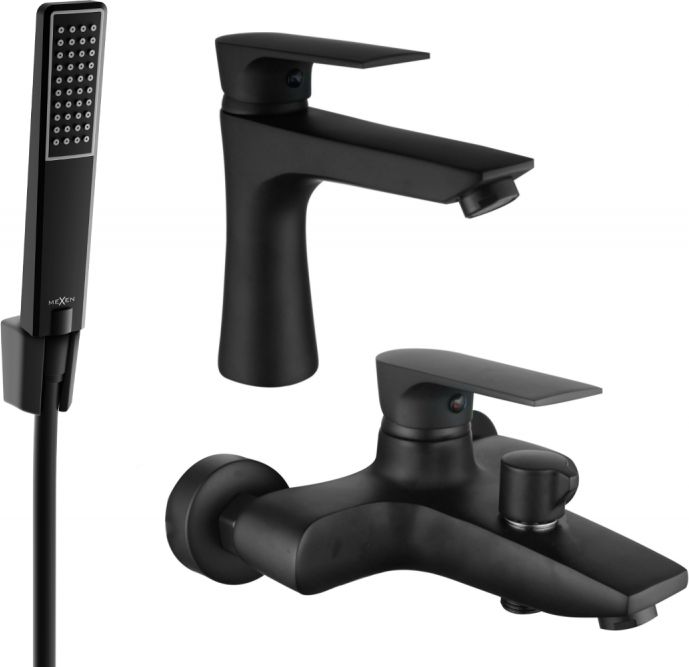 Mexen Mexen Axel R72 zestaw wannowy, czarny - 73803R72-70