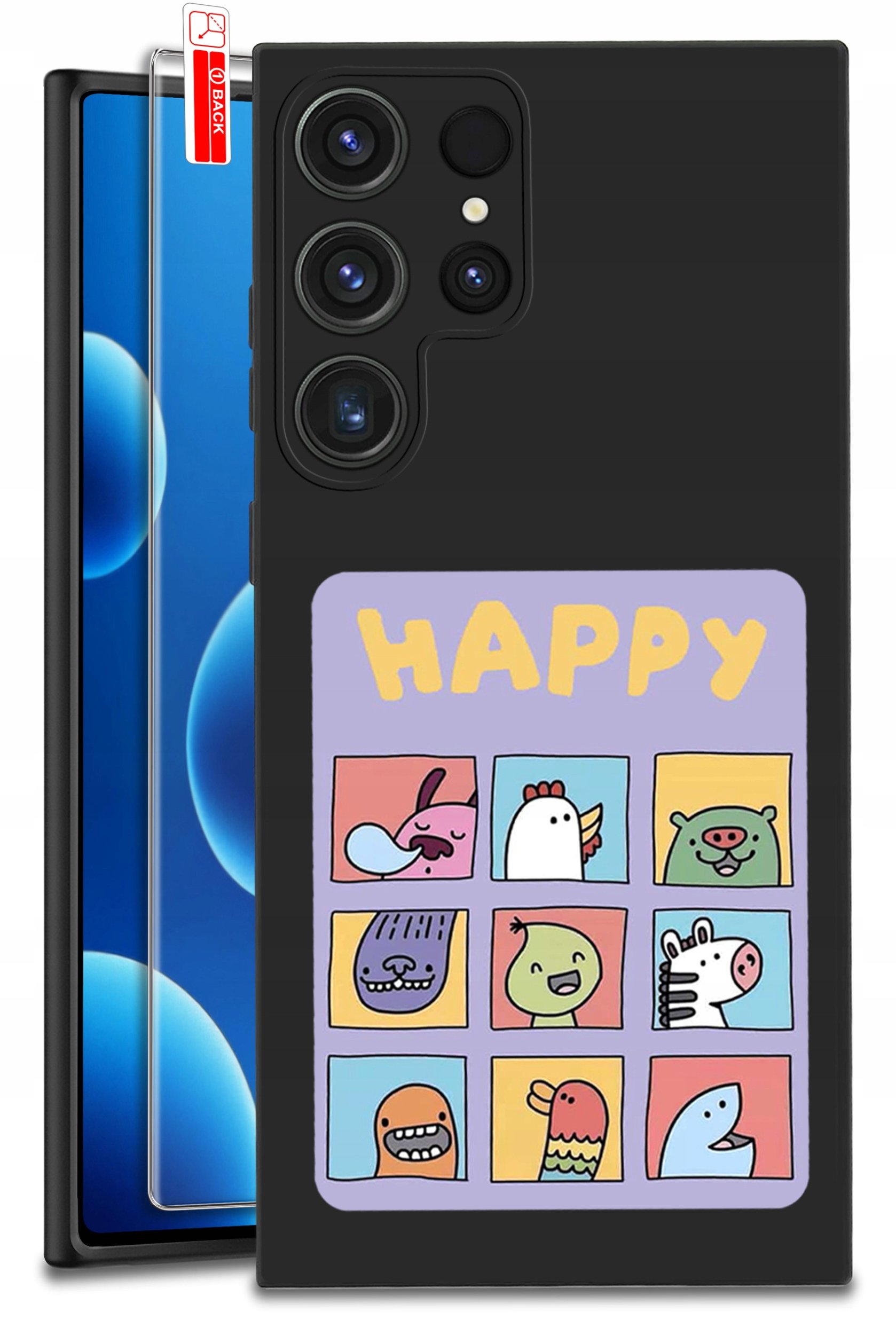 ETUI do Samsung Galaxy S25 Ultra WZORY | SILIKONOWE MATT CASE + SZKŁO 9H