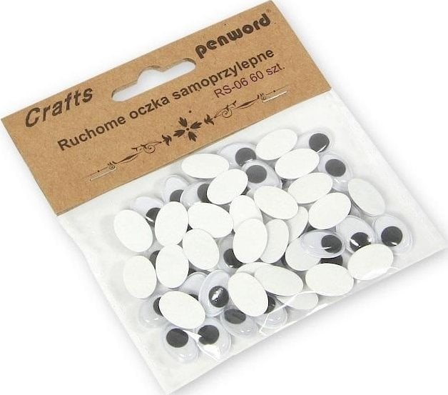 Polsirhurt Dekoracje Ruchome oczka RS-06 10x15mm samoprzylepne 60 sztuk