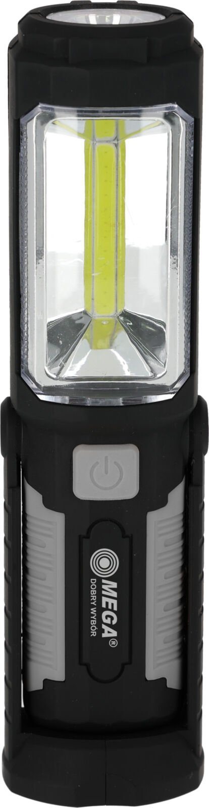 Mega Latarka warsztatowa, 3w, 2x cob, 3xaa, 200lm, magnes