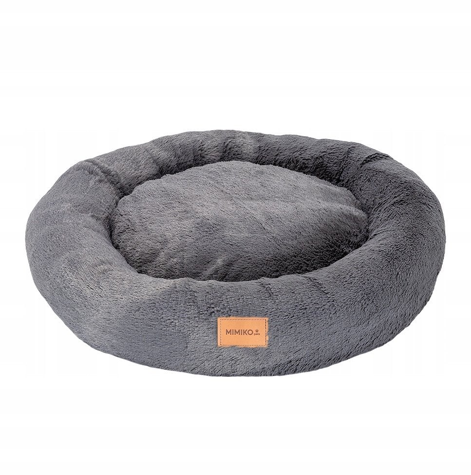 MIMIKO Pets Legowisko Shaggy okrągłe XL 75cm grafitowe