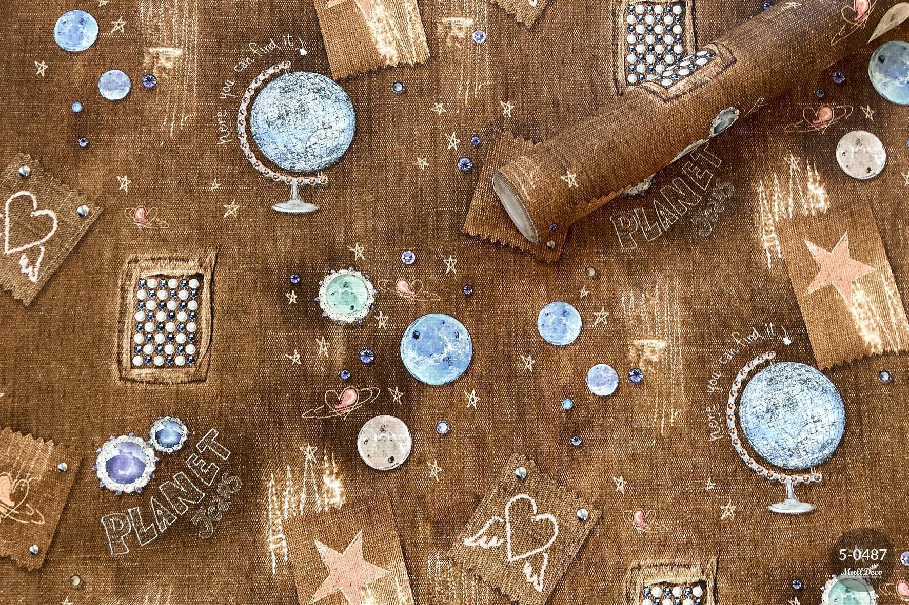 MallDeco TAPETA WINYLOWA MODEL JEANS TERAKOTA