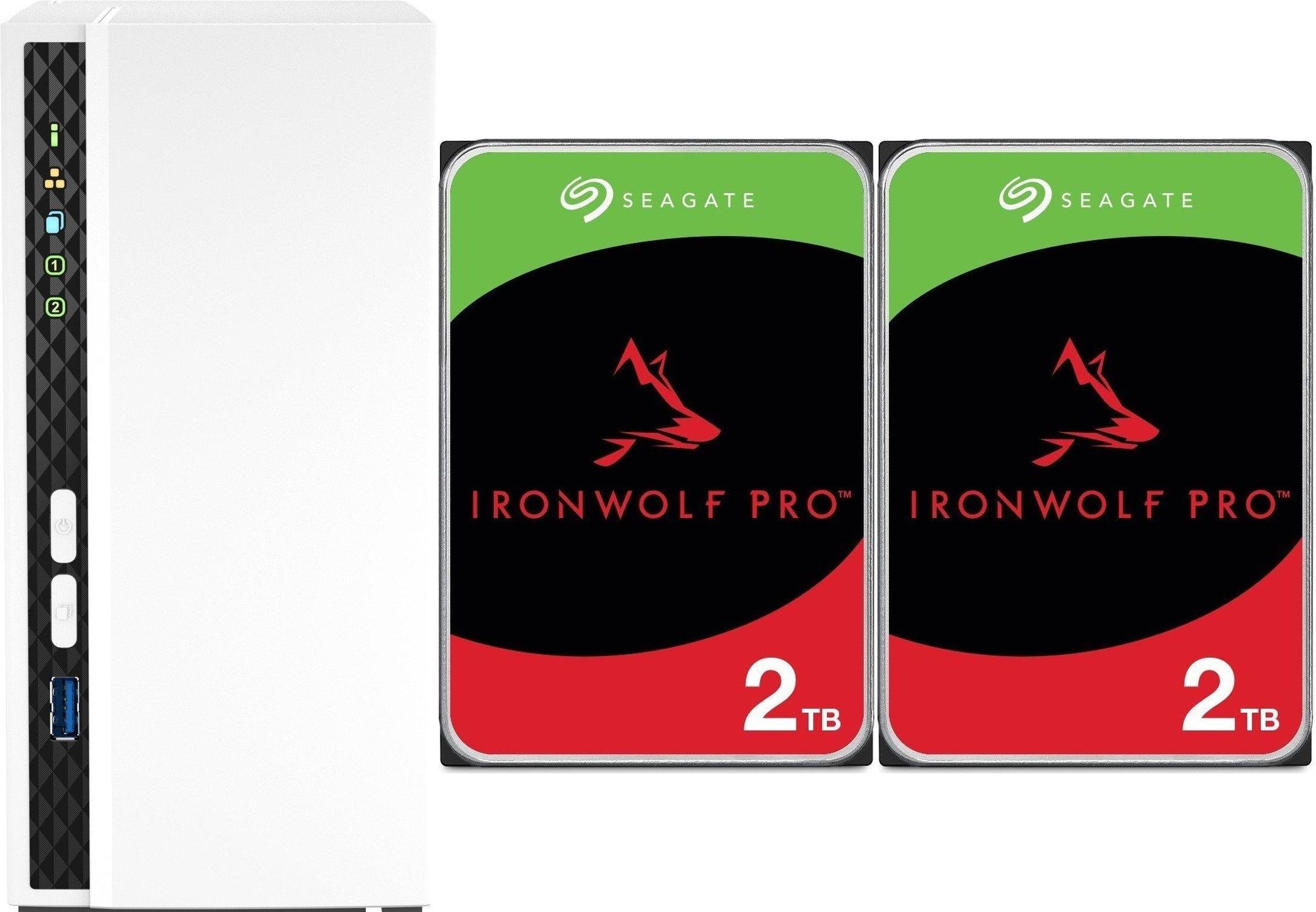 Serwer plików Qnap TS-233 + 2x Seagate IronWolf 2TB (ST2000VN003)
