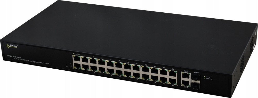 SF124WP PULSAR Switch PoE 26-portowy Fast Ethernet, 24x PoE
