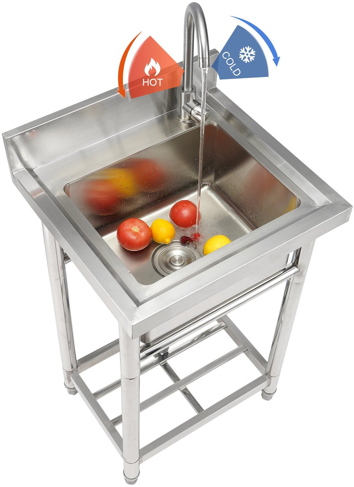 Zlew gastronomiczny basen zlewozmywak gospodarczy 50x55 cm