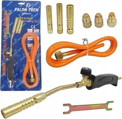 Falon-Tech PALNIK GAZOWY DEKARSKI DO LUTOWANIA LUTOWNICA 3 DYSZE OKRĄGŁE WĄSKIE WĄŻ