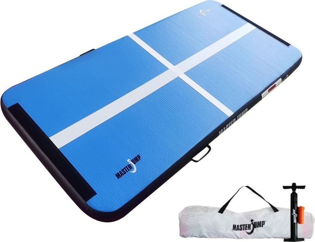 Master Dmuchany materac gimnastyczny MAS-B858 200 cm x 100 cm x 10 cm niebieski